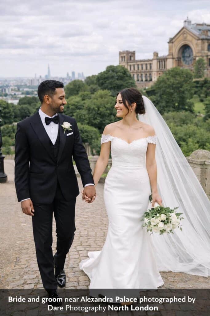Newlyweds at Alexandra Palace in London photographed by Dare Photography, an affordable wedding photographer and videographer in London