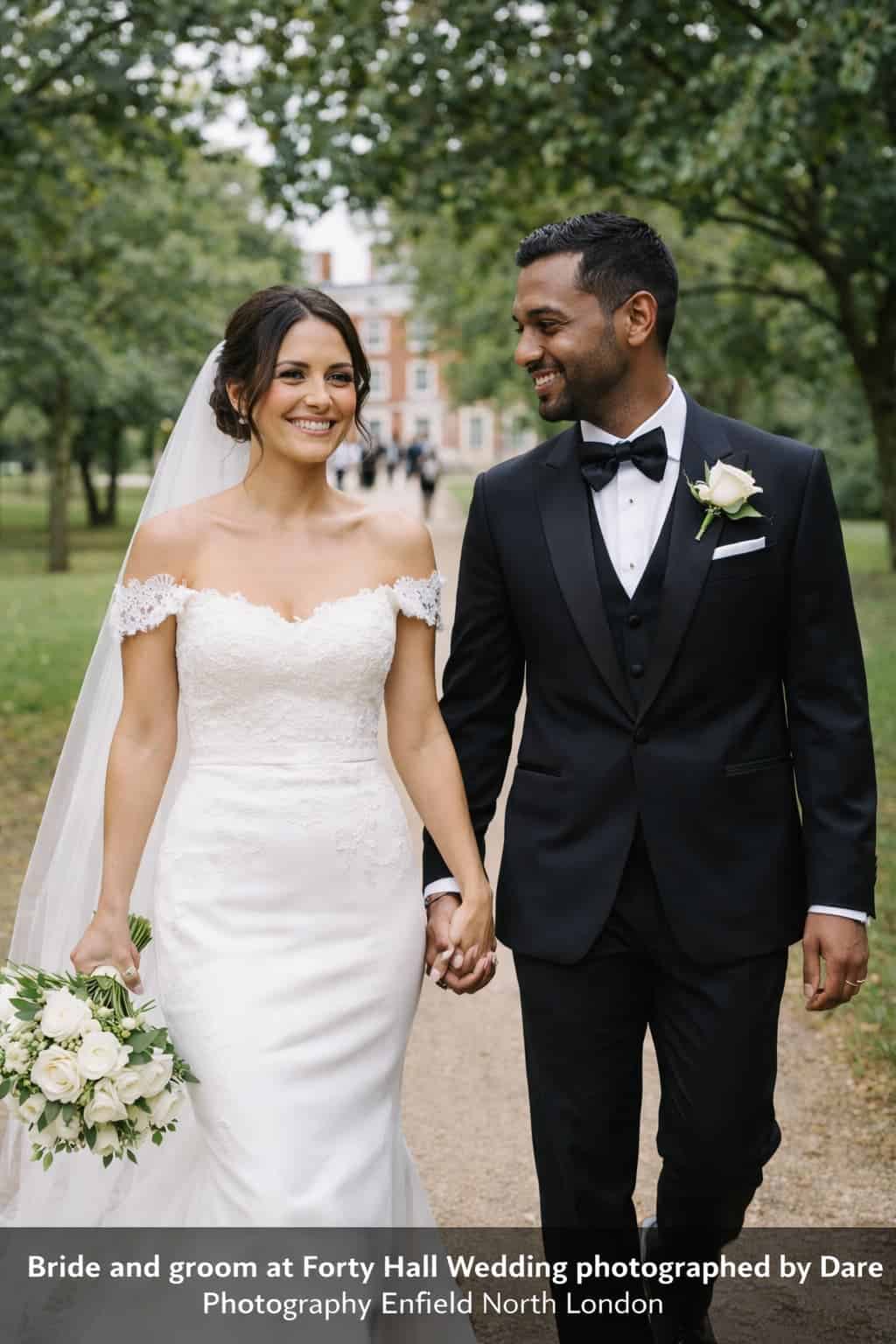 Wedding photographer in North London capturing an affectionate couple portrait in London