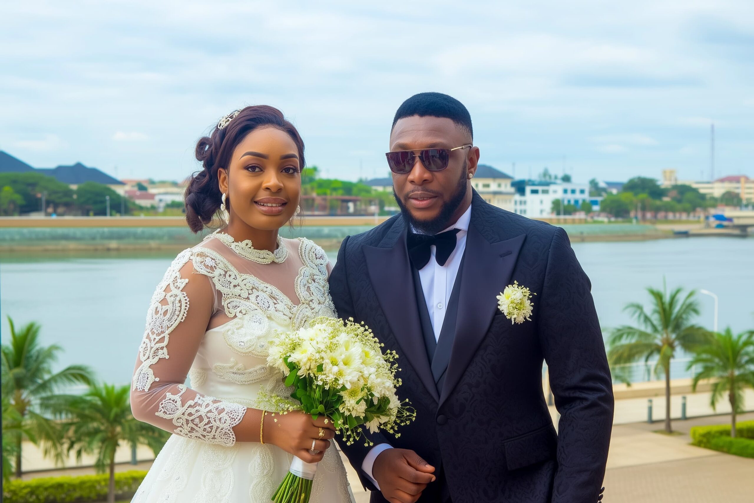 Luxury wedding photography London couple portrait